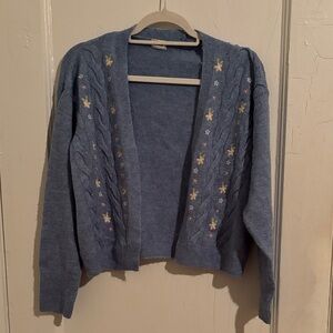 Blue Floral Women's Sweater